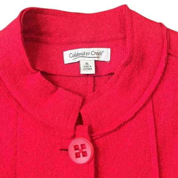 Coldwater Creek Wool Blend Button Front Cardigan Blazer Red Size XL - Picture 3 of 11